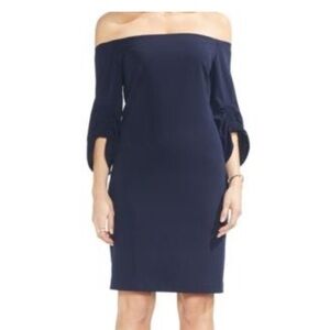 Vince Camuto Blue Off-the-Shoulder Sheath Dress